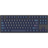 HelloGanss HS87T GC17, toetsenbord Zwart/donkerblauw, US lay-out, Gateron Yellow, TKL, RGB leds, PBT Doubleshot keycaps, hot swap, 2,4 GHz / Bluetooth / USB-C