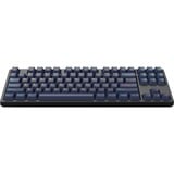 HelloGanss HS87T GC17, toetsenbord Zwart/donkerblauw, US lay-out, Gateron Yellow, TKL, RGB leds, PBT Doubleshot keycaps, hot swap, 2,4 GHz / Bluetooth / USB-C