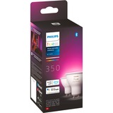 Philips Hue White and Color Ambiance 2-pack GU10 ledlamp 2000K - 6500K, Dimbaar