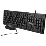 Qware Hamilton bedrade combo desktopset Zwart, EU lay-out (QWERTY), Membraan, 100%