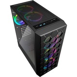 Sharkoon RGB HEX midi tower behuizing Zwart | 2x USB-A | 1x USB-C | RGB | Tempered Glass