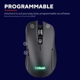 Trust GXT 923 Ybar Draadloze Gaming Muis Zwart, RGB, 7200 dpi