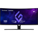 ViewSonic VX3418-2KPC UWQHD gaming monitor 34" Curved UltraWide  Zwart, 2x HDMI, 2x DisplayPort, 180 Hz