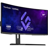 ViewSonic VX3418-2KPC UWQHD gaming monitor 34" Curved UltraWide  Zwart, 2x HDMI, 2x DisplayPort, 180 Hz