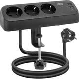 ACT Connectivity Stekkerdoos met 3 type-F stopcontacten stekkerdoos Zwart, 30W Power Delivery, USB Type-C/A poorten
