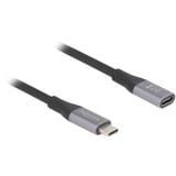 DeLOCK USB-C verlengkabel 40 Gbps, PD 3.1, 240 W, 2 meter Zwart/grijs
