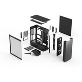 Fractal Design Define One Dark TG midi tower behuizing Zwart | 2x USB-A | 1x USB-C | Tempered Glass