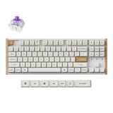 Keychron K8 HE-Q1, toetsenbord Wit/houtkleur, US lay-out, Gateron Double-Rail Magnetic Nebula, 80% TKL, RGB leds, OSA Double-shot PBT, hot swap, USB-C | 2.4 GHz | Bluetooth 5.1