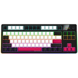 LORGAR KBP70TKLW, gaming toetsenbord Zwart, US lay-out, LOGAR Toxic Purple, TKL, RGB, Hot-swappable, PBT Double-shot, Bluetooth / 2.4GHz / USB