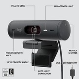 Logitech Brio 500 Full HD Webcam Zwart, 1080p/30fps, 720p/60fps