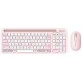 Qware Florence Draadloze Combo, desktopset Roze/wit, EU lay-out (QWERTY), Scissor switches, 1200 DPI, TKL, 2,4 GHz USB | Bluetooth