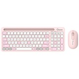Qware Florence Draadloze Combo desktopset Roze, EU lay-out (QWERTY), Scissor switches, 80% (TKL)	, 1200 DPI, 2,4 GHz USB | Bluetooth