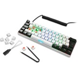 Sharkoon SKILLER SGK50 S4, gaming toetsenbord Wit/zwart, US lay-out, Kailh Red, RGB leds, Hot-swappable, 60%