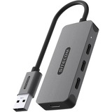 Sitecom USB-A naar 4x USB-C usb-hub Grijs