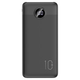 VEGER L10S 10000 mAh powerbank met digitaal display Zwart, PD 20W, QC 3.0, 2A, USB-A, USB-C, Micro-USB