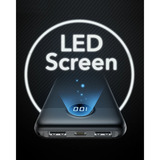 VEGER L10S 10000 mAh powerbank met digitaal display Zwart, PD 20W, QC 3.0, 2A, USB-A, USB-C, Micro-USB