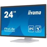 iiyama ProLite T2452MSC-W1 24" monitor Wit/zwart, Touch, HDMI, DisplayPort, USB, Audio 