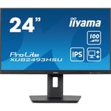 iiyama ProLite XUB2493HSU-B7 24" monitor Zwart (mat), 100 Hz, HDMI, DisplayPort, USB, Audio, Adaptive Sync