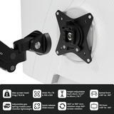 Arozzi Alzare Neo - Gas Spring Monitor Arm - Black monitorarm Zwart