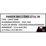 COBI Historical Collection - Panzer 38(t) / (ČKD) LT vz.38 Constructiespeelgoed Schaal 1:28