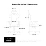 DXRacer FORMULA L Grey & White Fabric gamestoel Grijs/wit