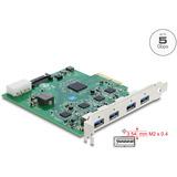 DeLOCK PCI Express x4 Card to 4 x USB 5 Gbps USB Type-A Quad Channel interface kaart 