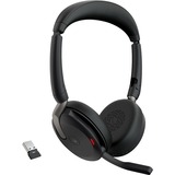 Jabra JBR Evolve2 65 Flex Link380a MS Duo on-ear headset Zwart