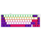 LORGAR KBP70MW RGB mechanisch gaming toetsenbord Wit, US lay-out (QWERTY), LOGAR Toxic Purple, 65%, RGB, Hot-swappable, PBT Double-shot, Bluetooth | 2.4GHz | USB