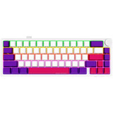 LORGAR KBP70MW, gaming toetsenbord Wit, US lay-out, LOGAR Toxic Purple, 65%, RGB, Hot-swappable, PBT Double-shot, Bluetooth / 2.4GHz / USB