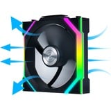Lian Li UNI FAN SL120 Wireless Reverse Blade RGB case fans Zwart, 3 stuks, 120 x 124.5 x 28 mm, PWM