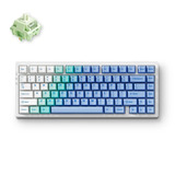 MCHOSE G75 Pro Arctic Snow Matcha Latte V2 Tri-mode Gasket Structure Gaming Mechanical, gaming toetsenbord Wit/blauw, US lay-out, Huano Matcha Latte V2, 75%, RGB, Hot swap, Double-Shot PBT, draadloos / Bluetooth / USB-C