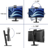 Philips 24B2N3200JH/00 23.8" monitor Zwart, VGA, HDMI, DisplayPort, USB-C, Webcam, 120 Hz