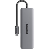 Sitecom 8-in-1 USB-C Power Delivery Multiport Adapter dockingstation Grijs