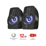 Trust Gemi RGB 2.0 luidsprekerset pc-luidspreker Zwart, RGB led