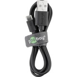 goobay USB-C 2.0 oplaad- en synchronisatiekabel Zwart, 1 meter