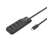 ACT Connectivity USB-C hub 3.0, 4 poorts USB-A usb-hub Zwart