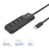 ACT Connectivity USB-C hub 3.0, 4 poorts USB-A usb-hub Zwart