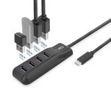 ACT Connectivity USB-C hub 3.0, 4 poorts USB-A usb-hub Zwart