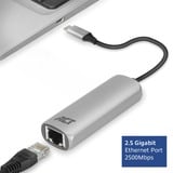 ACT Connectivity USB-C naar 2,5 Gigabit ethernet adapter aluminium