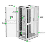 APC NetShelter SX, Networking Rack Enclosure, 42U, 1991H x 750W x 1200D mm server rack Wit/groen, AR3340W2