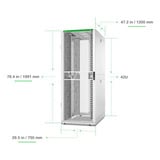 APC NetShelter SX, Networking Rack Enclosure, 42U, 1991H x 750W x 1200D mm server rack Wit/groen, AR3340W2