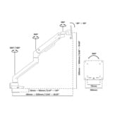 Arozzi Alzare Neo Pro - Gas Spring Monitor Arm - White monitorarm Wit