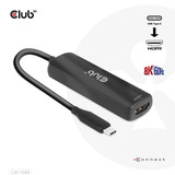 Club 3D USB-C naar HDMI 2.1+ PD 3.0 100 Watt adapter Zwart
