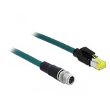 Netwerk kabel M12 8 pin X-coded > RJ45 Hirose plug PUR (TPU)