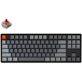 Keychron K8-J1, toetsenbord Zwart/grijs, US lay-out, Gateron Red, RGB leds, TKL, ABS, hot swap, Bluetooth 5.1
