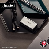 Kingston XS2000 Portable 4 TB externe SSD Zilver/zwart, SXS2000/2000G, USB-C 3.2 (20 Gbit/s)