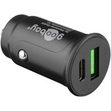 goobay Goobay KFZ USB 2P 27W USB-C PD+QC3.0  bk oplader Zwart, 1x USB-C, 1x USB-A