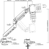 goobay Single Monitor Mount Gaming, 17 tot 49 inch monitorarm Zwart