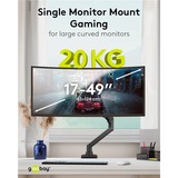 goobay Single Monitor Mount Gaming, 17 tot 49 inch monitorarm Zwart