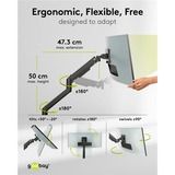 goobay Single Monitor Mount Gaming, 17 tot 49 inch monitorarm Zwart
